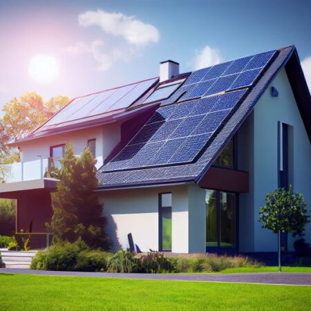 powering the future: a sustainable home with solar panels on the